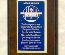 altar server plaque