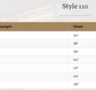 110 Size Chart