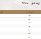 113 Size Chart