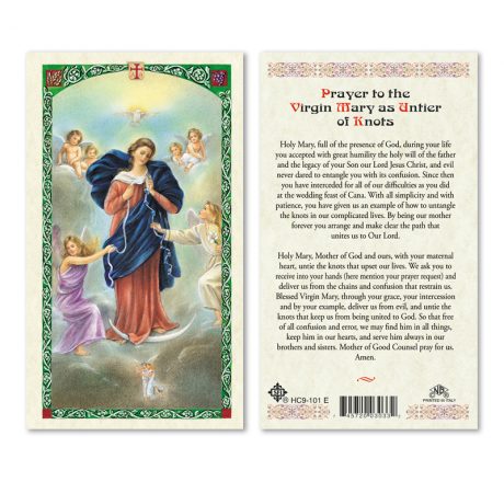 HC9-101E Mary Undoer of Knots Holy Cards