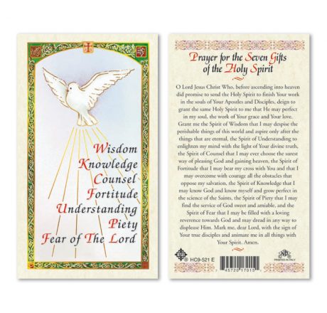 HC9-521E Seven Gifts of the Holy Spirit Holy Cards