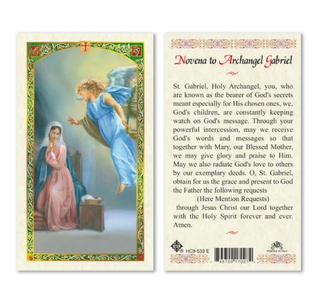hc9-533e Archangel Gabriel Holy Cards
