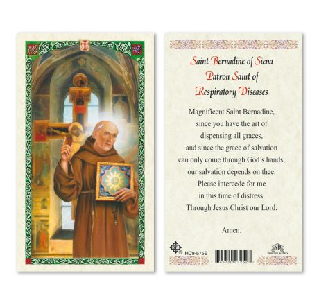 HC9-575E St. Bernadine of Siena Holy Cards