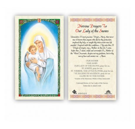 HC9-OLSE Our Lady of the Snows Holy Cards