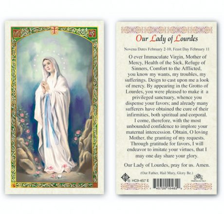 hC9-457e Our Lady of Lourdes Holy Cards