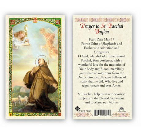 hC9-500e St. Paschal Holy Cards