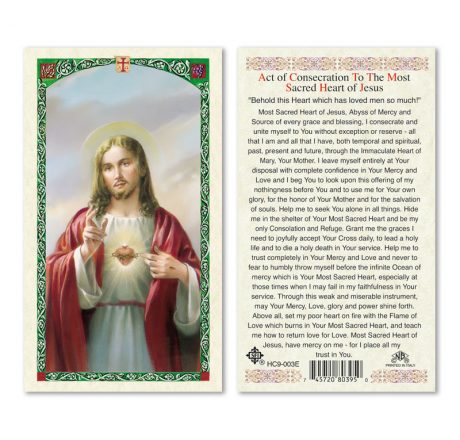 Consecration to the Sacred Heart Holy Cards