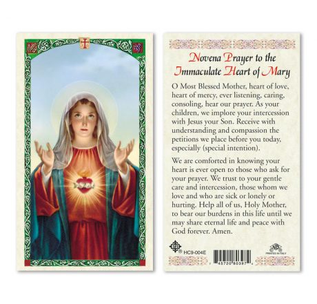 Immaculate Heart of Mary Holy Cards