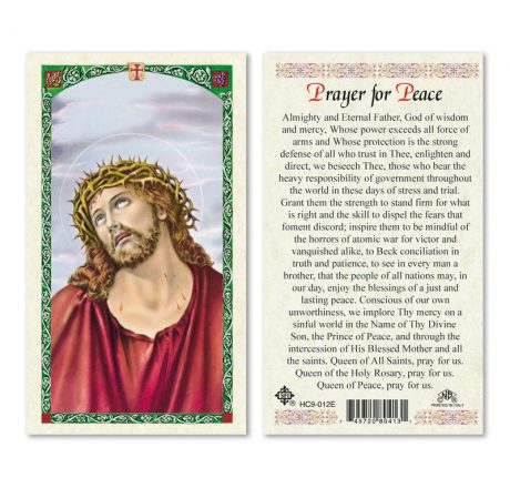 Prayer for Peace Holy Cards