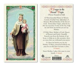 hc9-018e Our Lady of Mt. Carmel Holy Cards