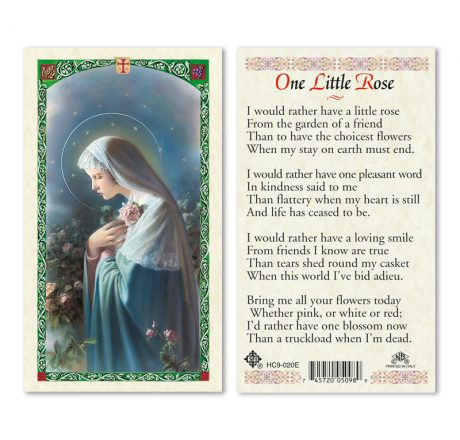 hc9-020e One Little Rose Holy Cards