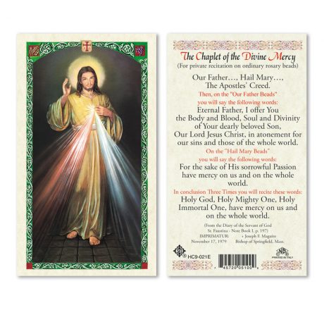 hc9-021e Divine Mercy Chaplet Holy Cards