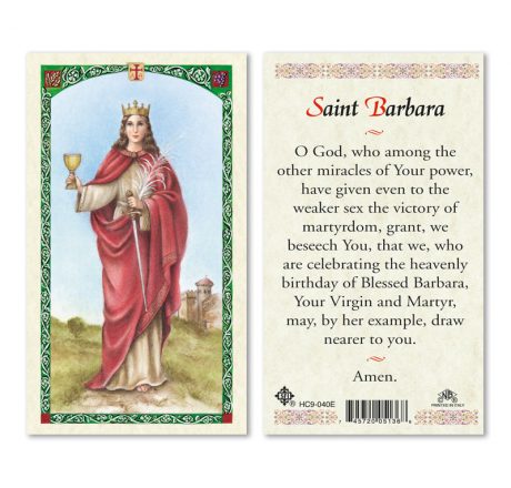 hc9-040e St. Barbara Holy Cards