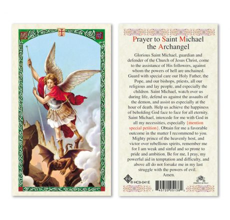 hc9-041e St. Michael the Archangel Holy Cards