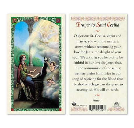 hc9-097e St. Cecilia Holy Cards