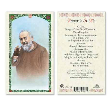 hc9-117e St. Pio Holy Cards