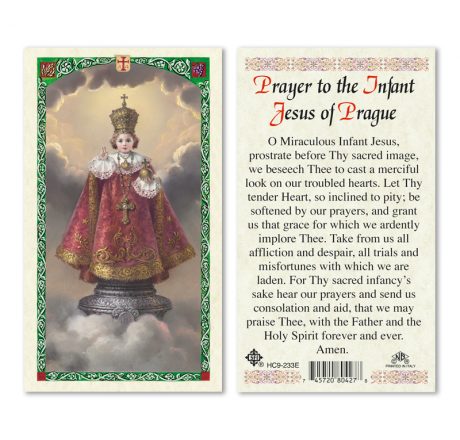 hc9-233e Infant of Prague Holy Cards