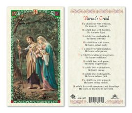 hc9-247e Parent's Creed Holy Cards