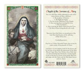 hc9-265e Sorrows of Mary Holy Card
