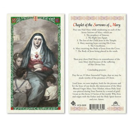 hc9-265e Sorrows of Mary Holy Card