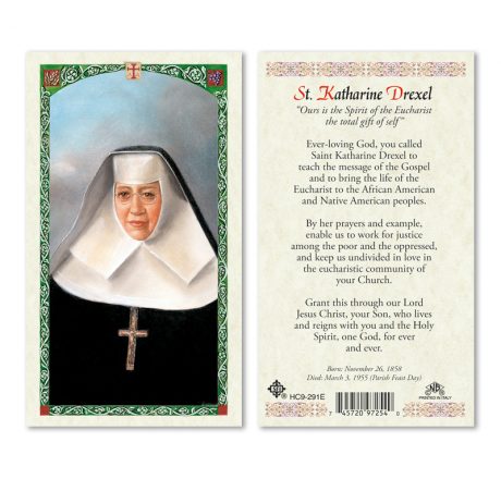 hc9-291e St. Katherine Drexel Holy Cards