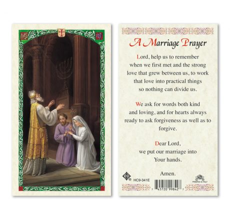 hc9-341e Marriage Prayer Holy Cards