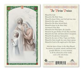 hc9-358e Divine Praises Holy Cards
