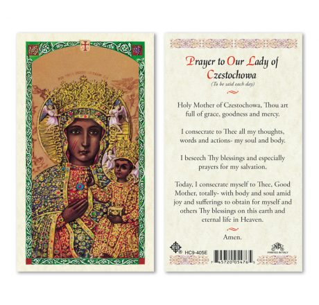 hc9-405e Our Lady of Czestochowa Holy Cards
