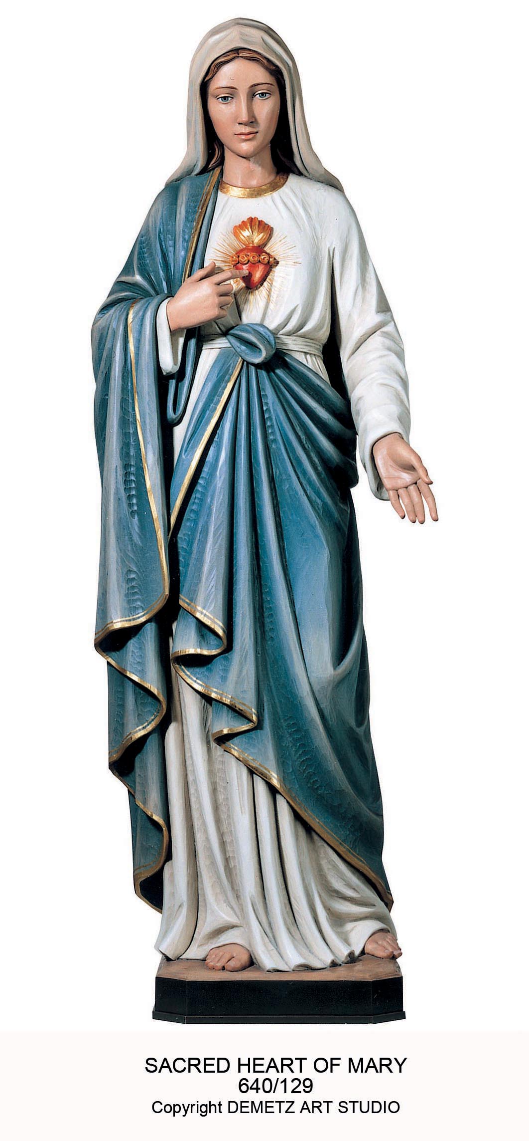 Immaculate Heart of Mary Statue #640/129 48", 60", 72" - McKay Church Goods