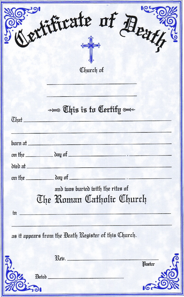 Death Certificates 318 McKay Church Goods