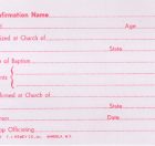 Confirmation Name Card