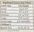 Gown Size Chart