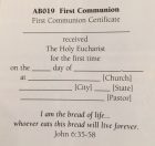 First Communion Message