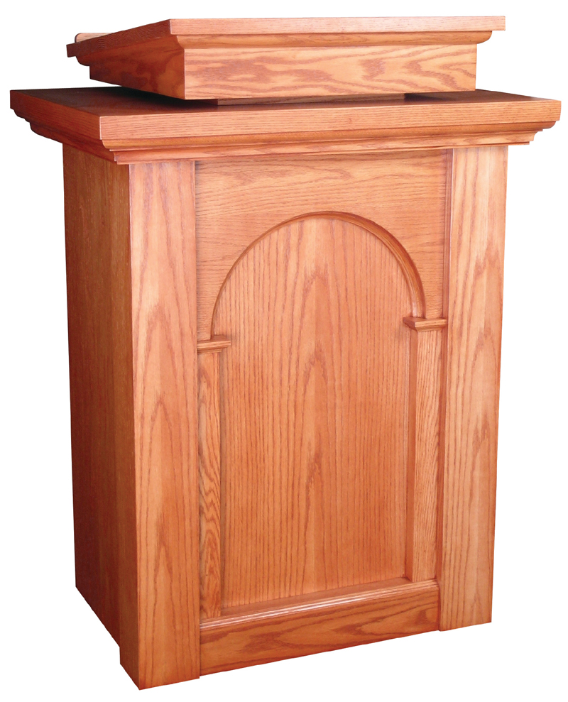 Pulpit 590, 34"W x 24"D, 46"H. McKay Church Goods
