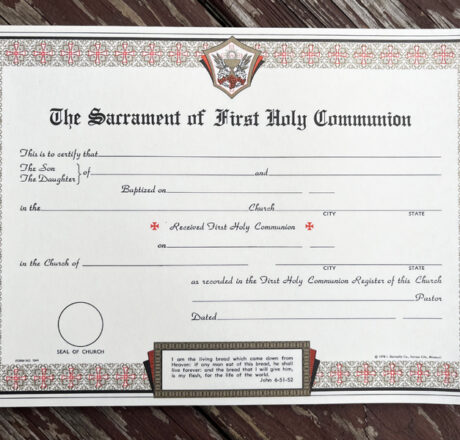 First Communion Certificates
