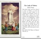 Our Lady of Fatima Holy Cards