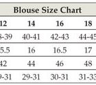 Size Chart Women's Blouse