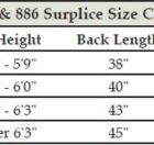 886 Surplice Size Chart