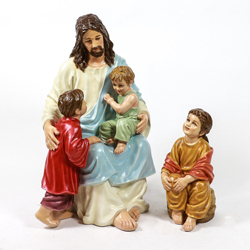 Jesus with Children Statues